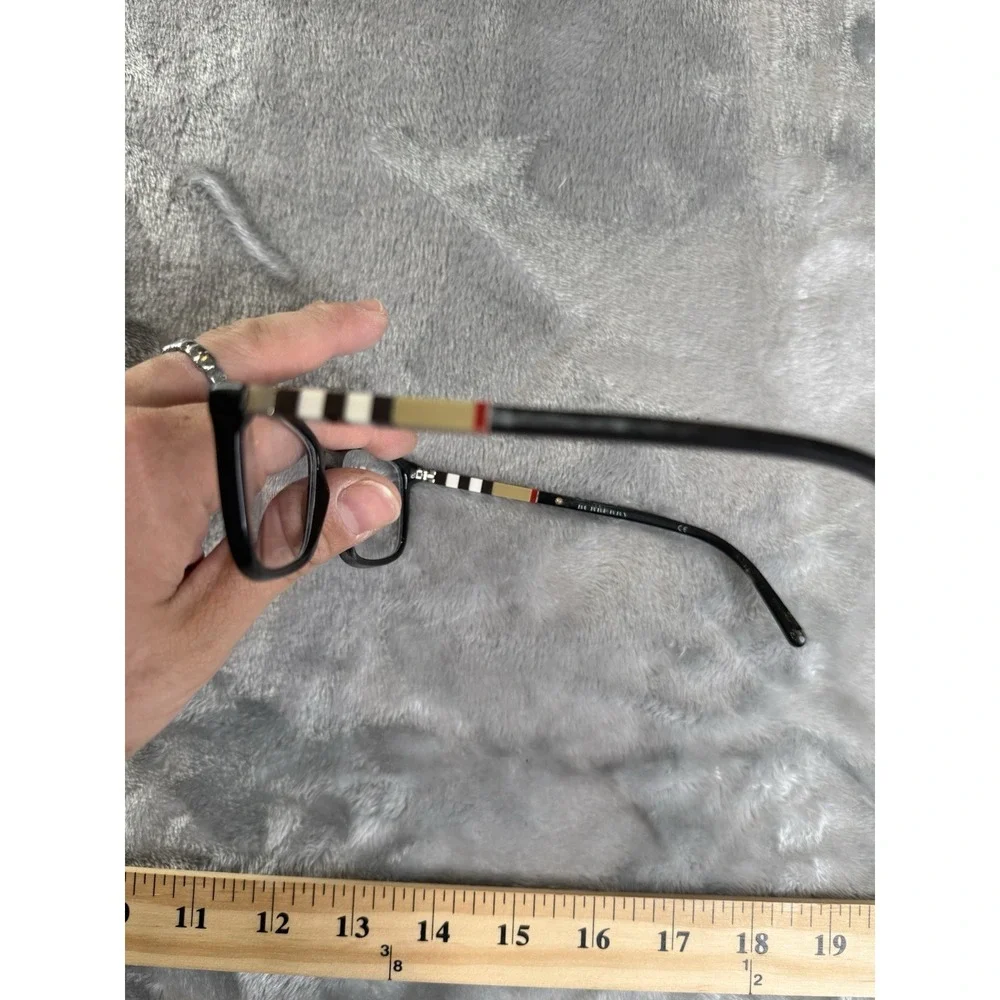 Burberry Plaid Glasses W/ Black Spell Out Case 2199 3001 53017 145 Frames Only